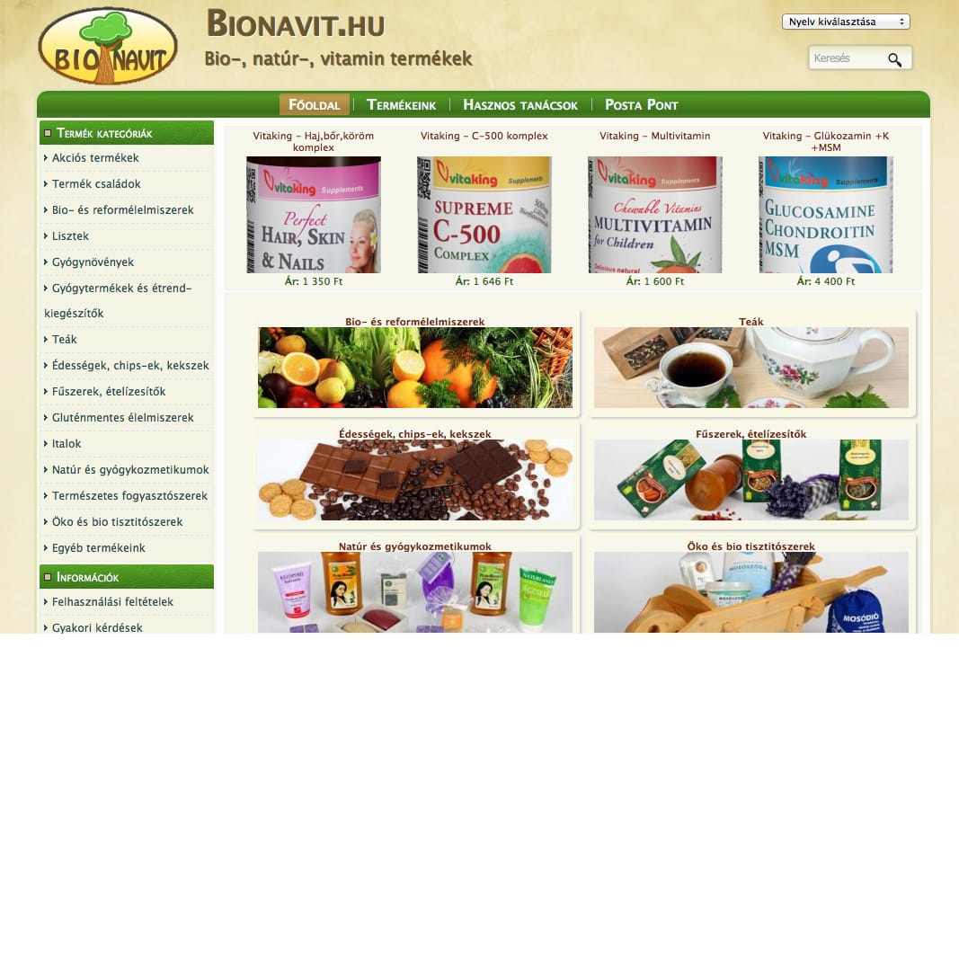 Bio, natúr és vitamin webshop – BioNavit
