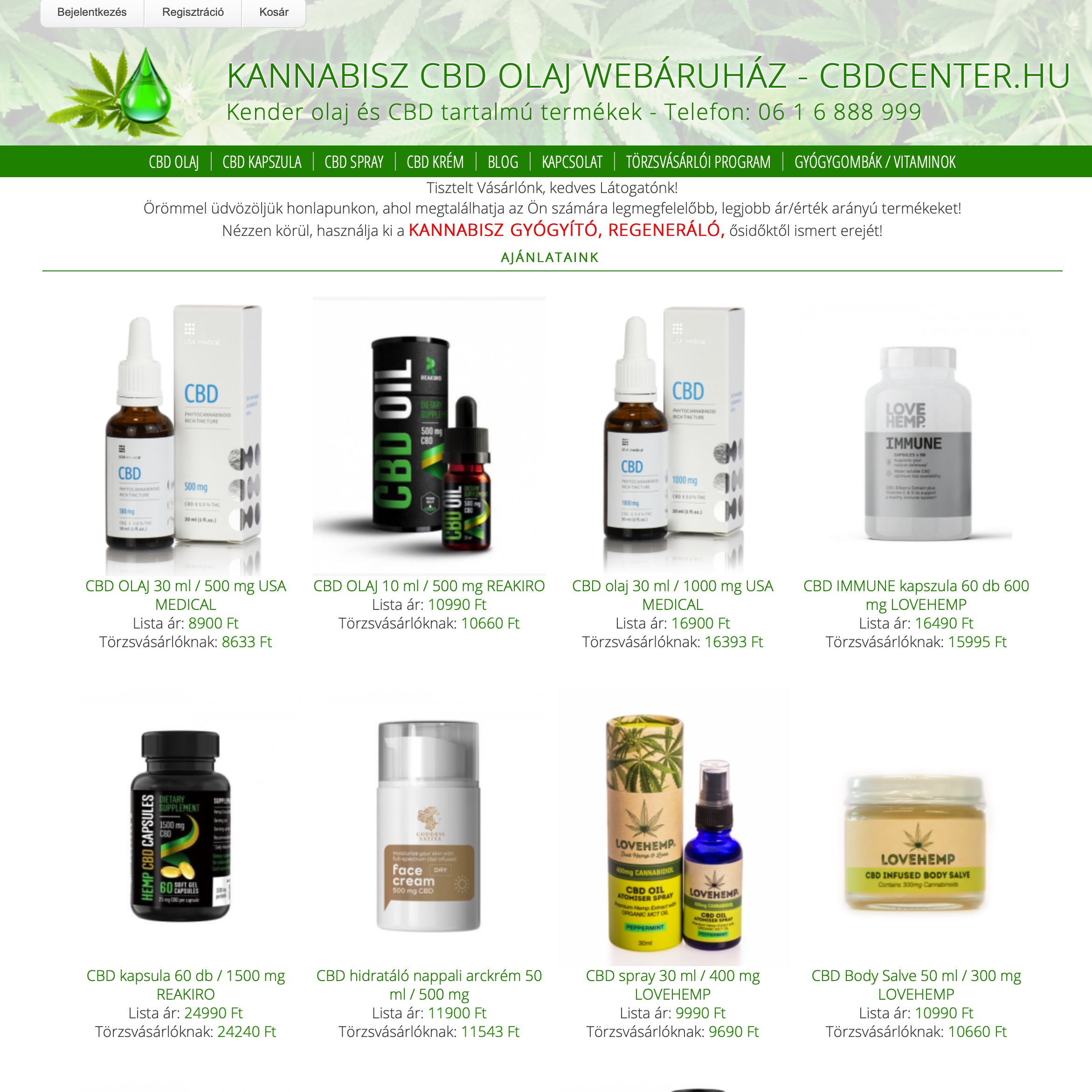 CBD termékek webáruház