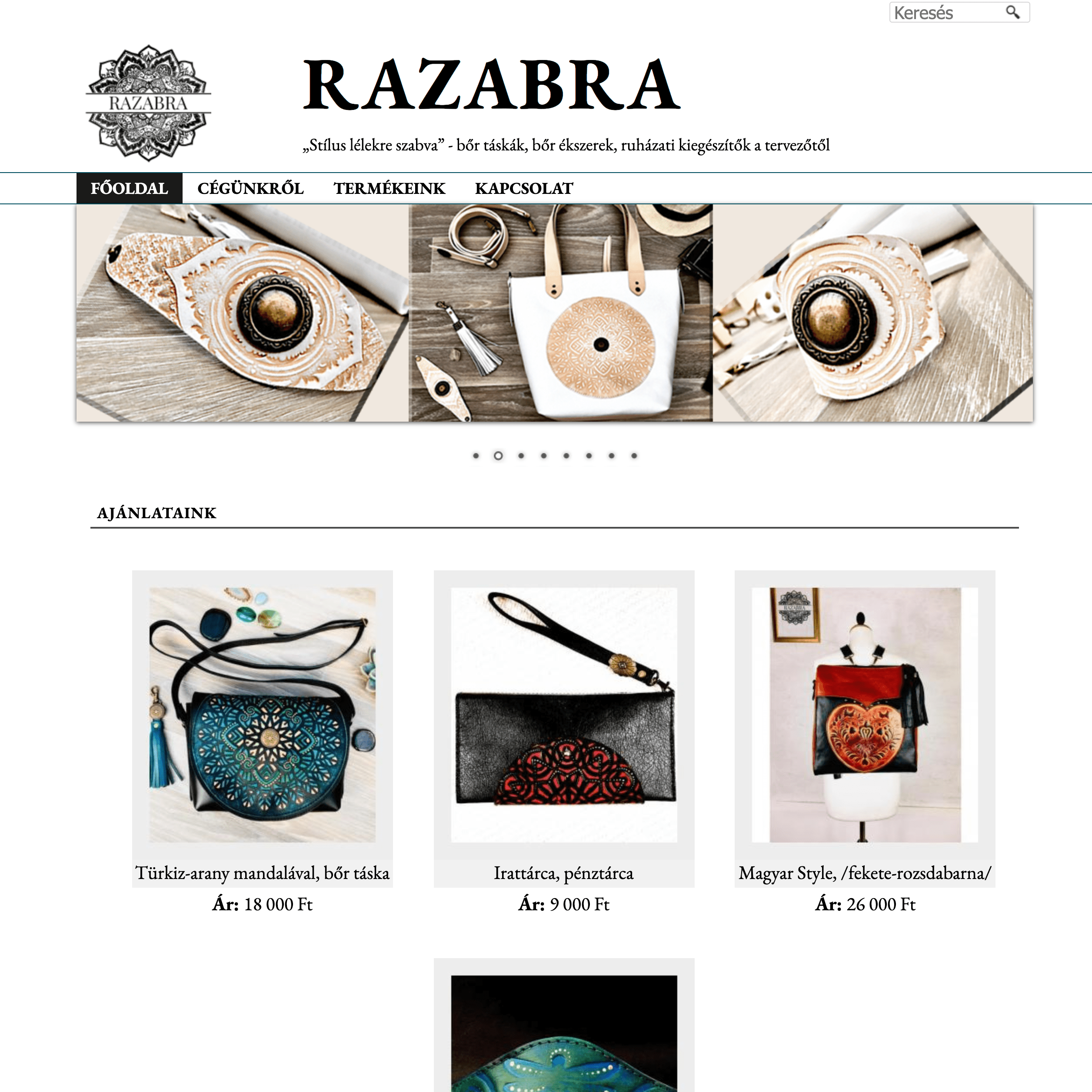Egyedi bőr táskák és kiegészítők webáruház – Razabra