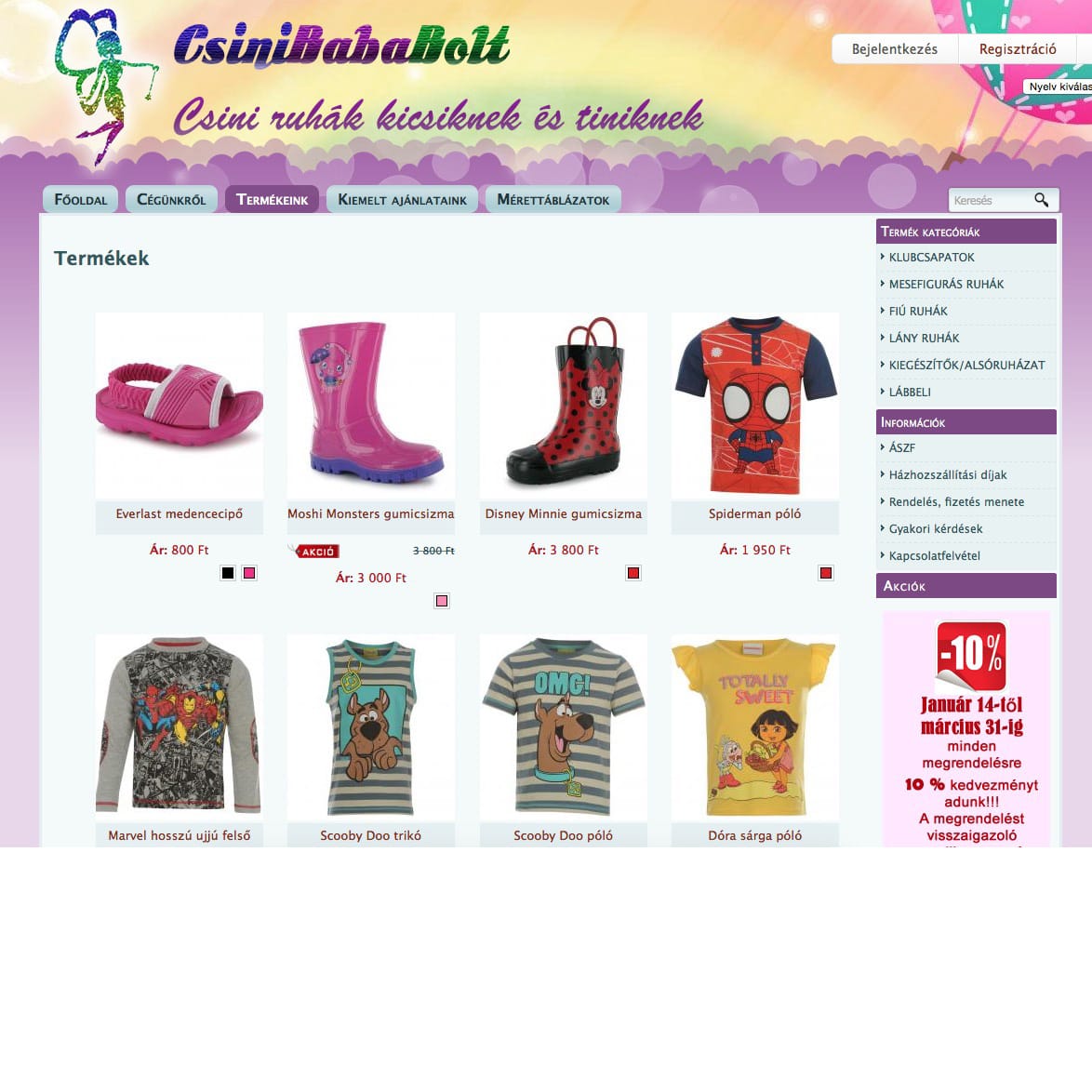 Gyermekruha webáruház – Csinibaba Bolt