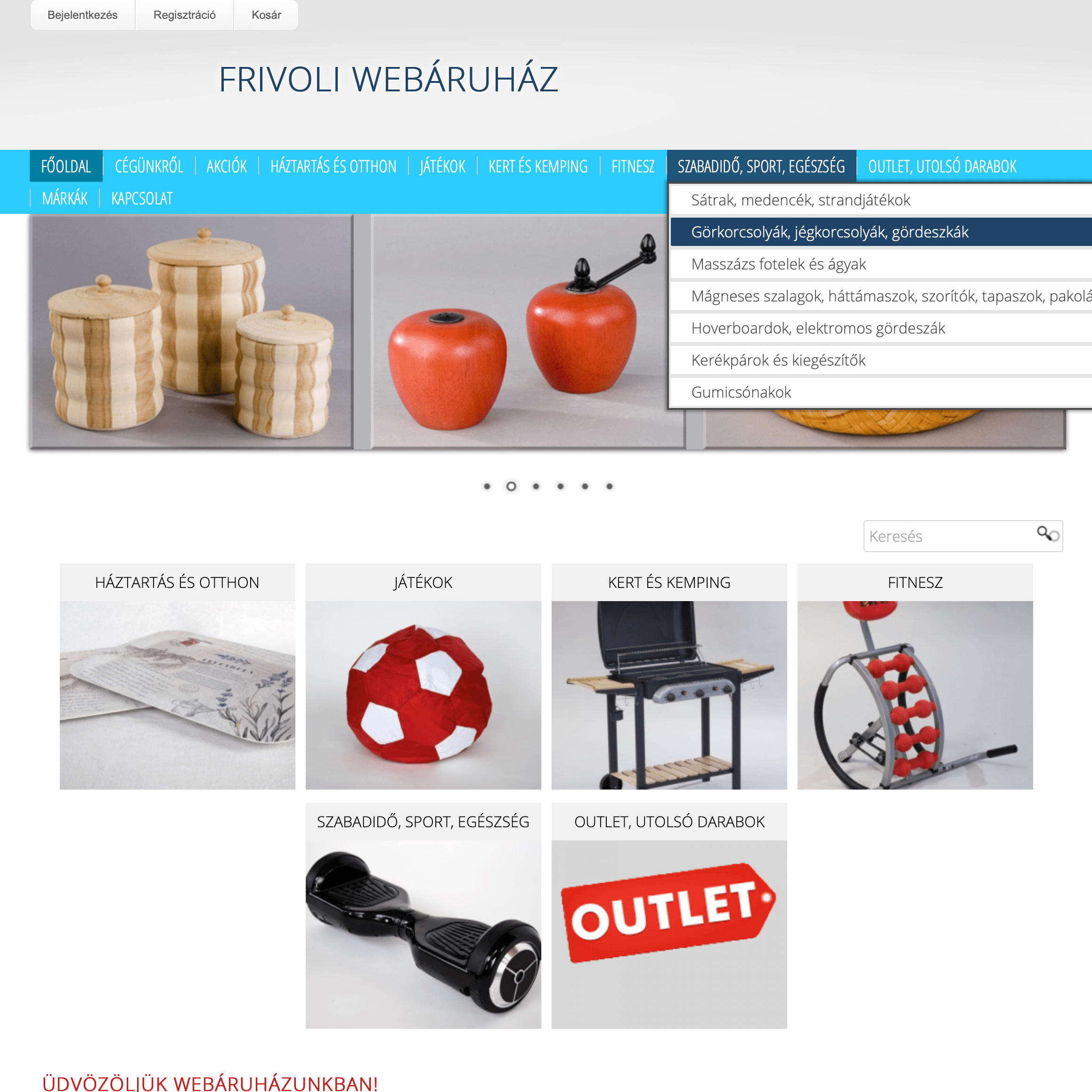 Háztartási termékek webáruház – Frivoli