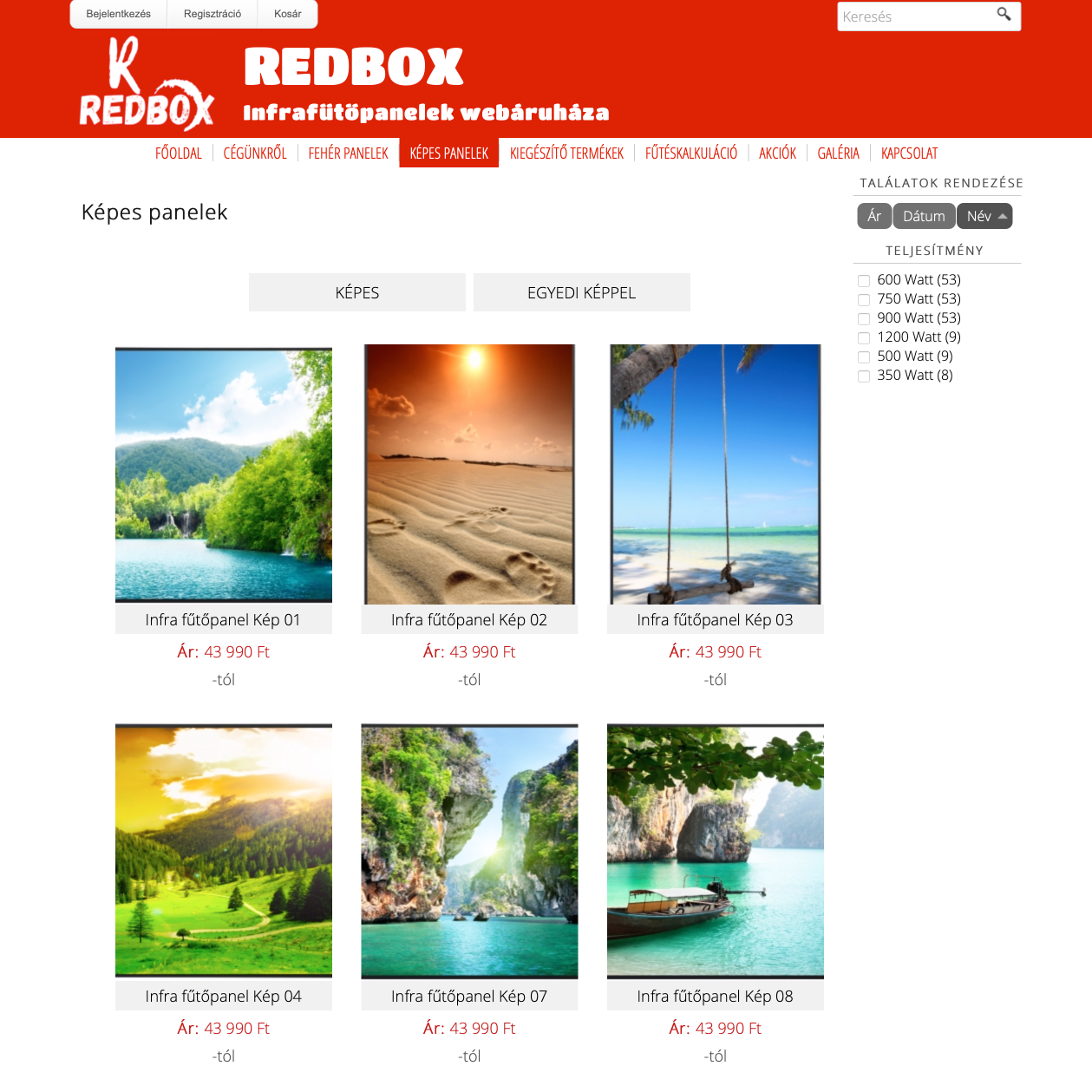 Infra fűtés webáruház – Redbox