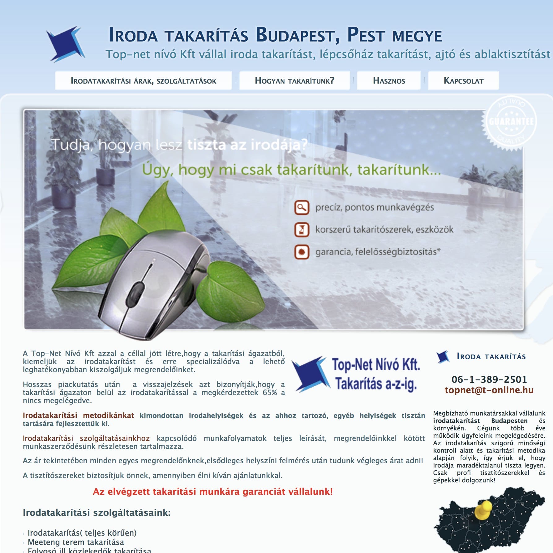 Irodatakarítás weboldal – Evix Kft.