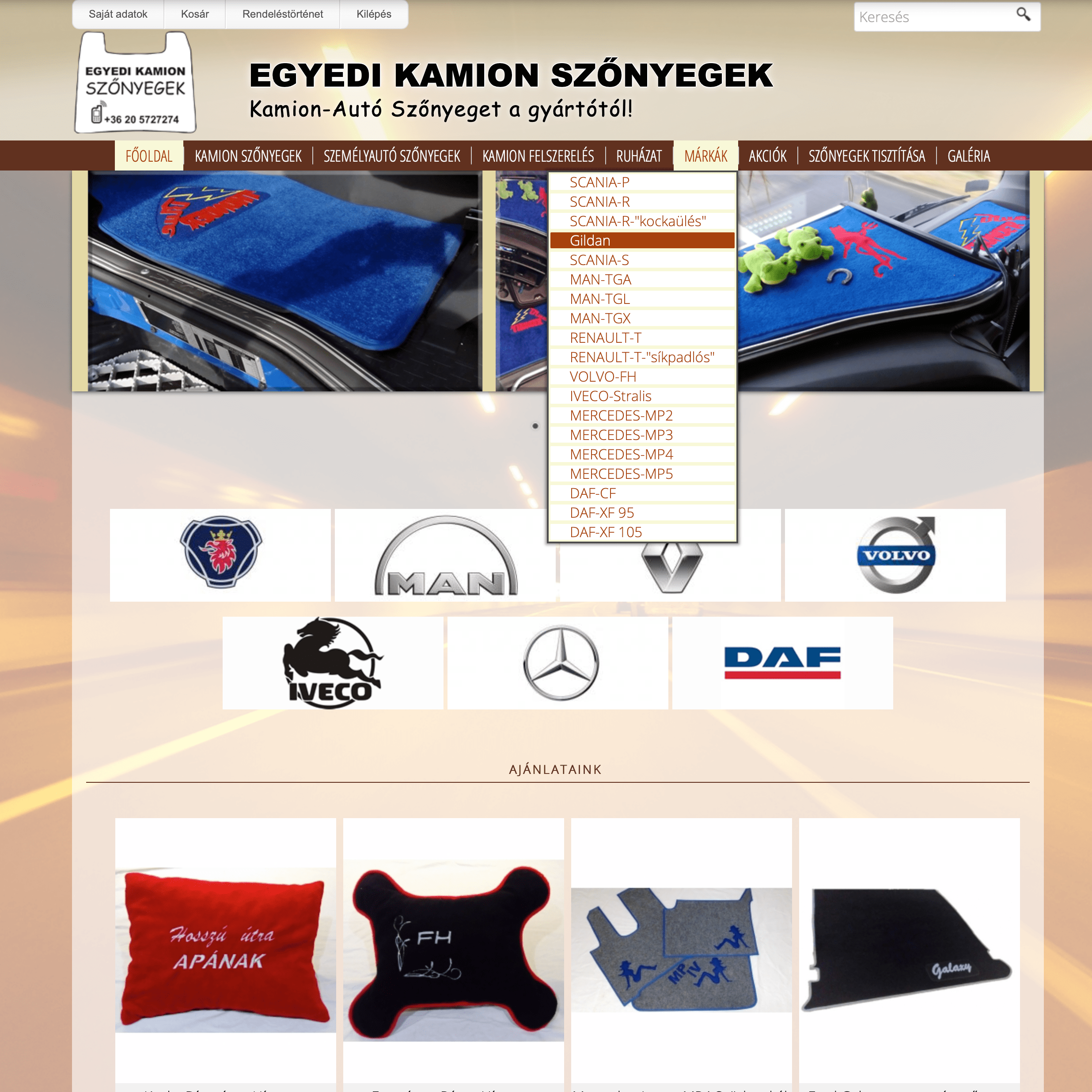 Kamion- és autószőnyeg webáruház