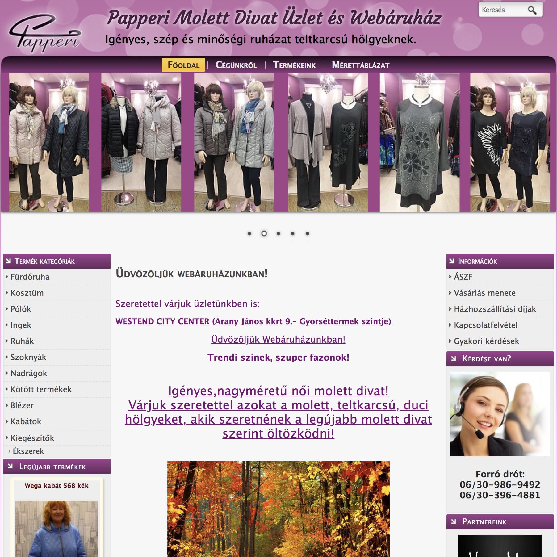 Molett divat webshop – Papperi