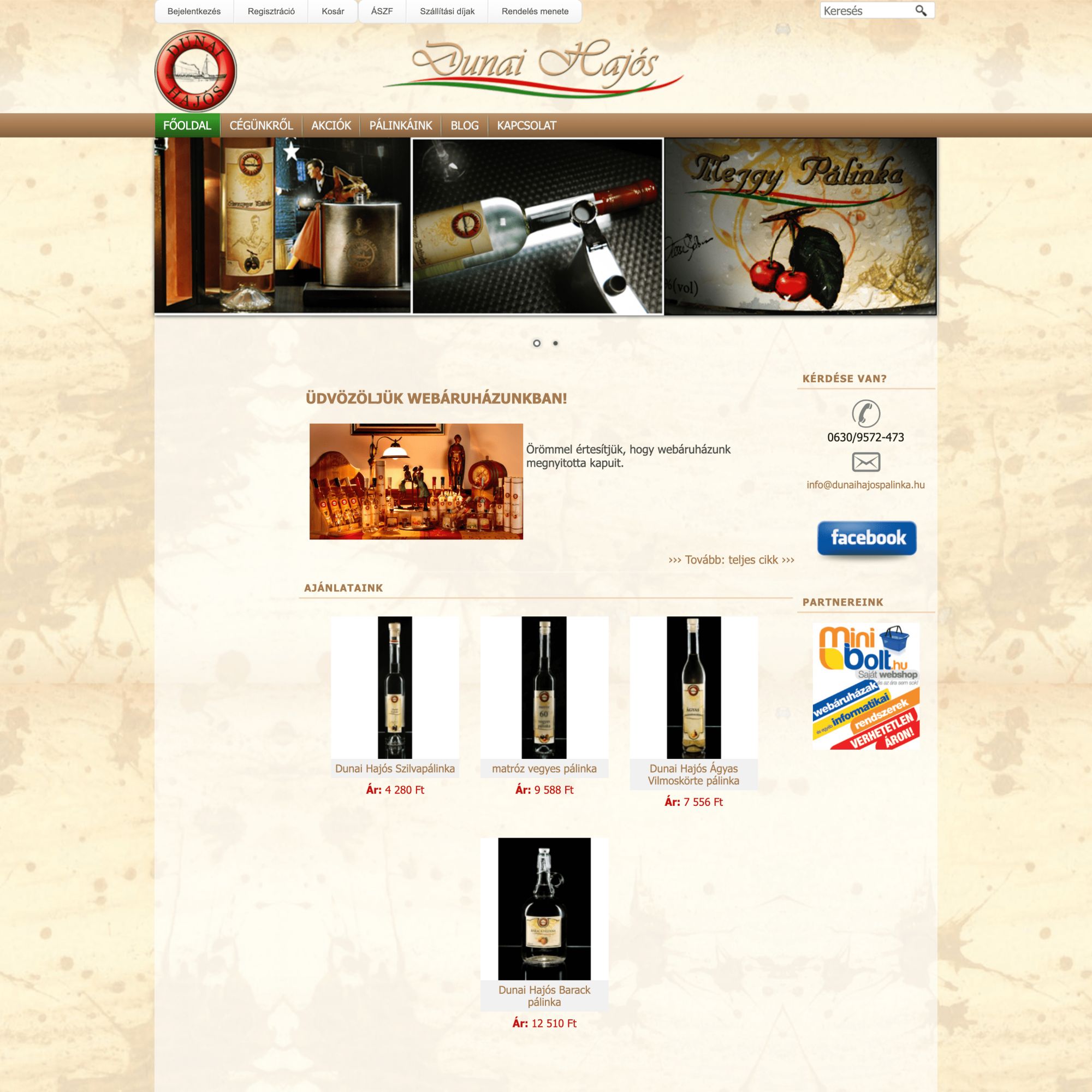 Pálinka és alkohol árusító webáruház készítés