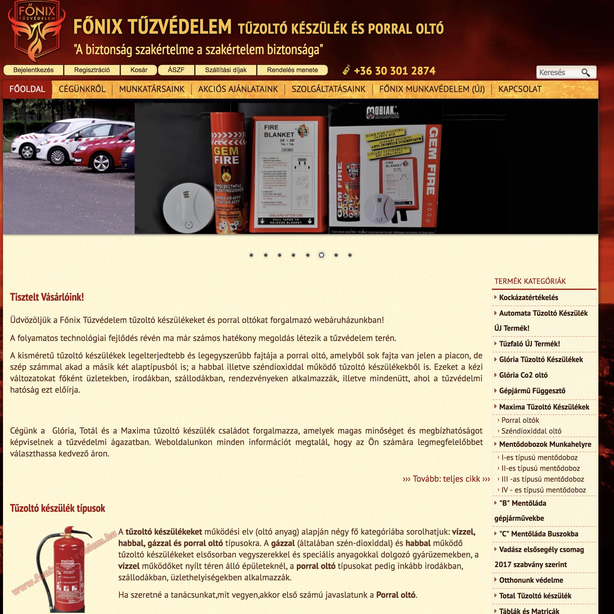 Tűzvédelmi eszközök webáruház – Főnix Tűzvédelem