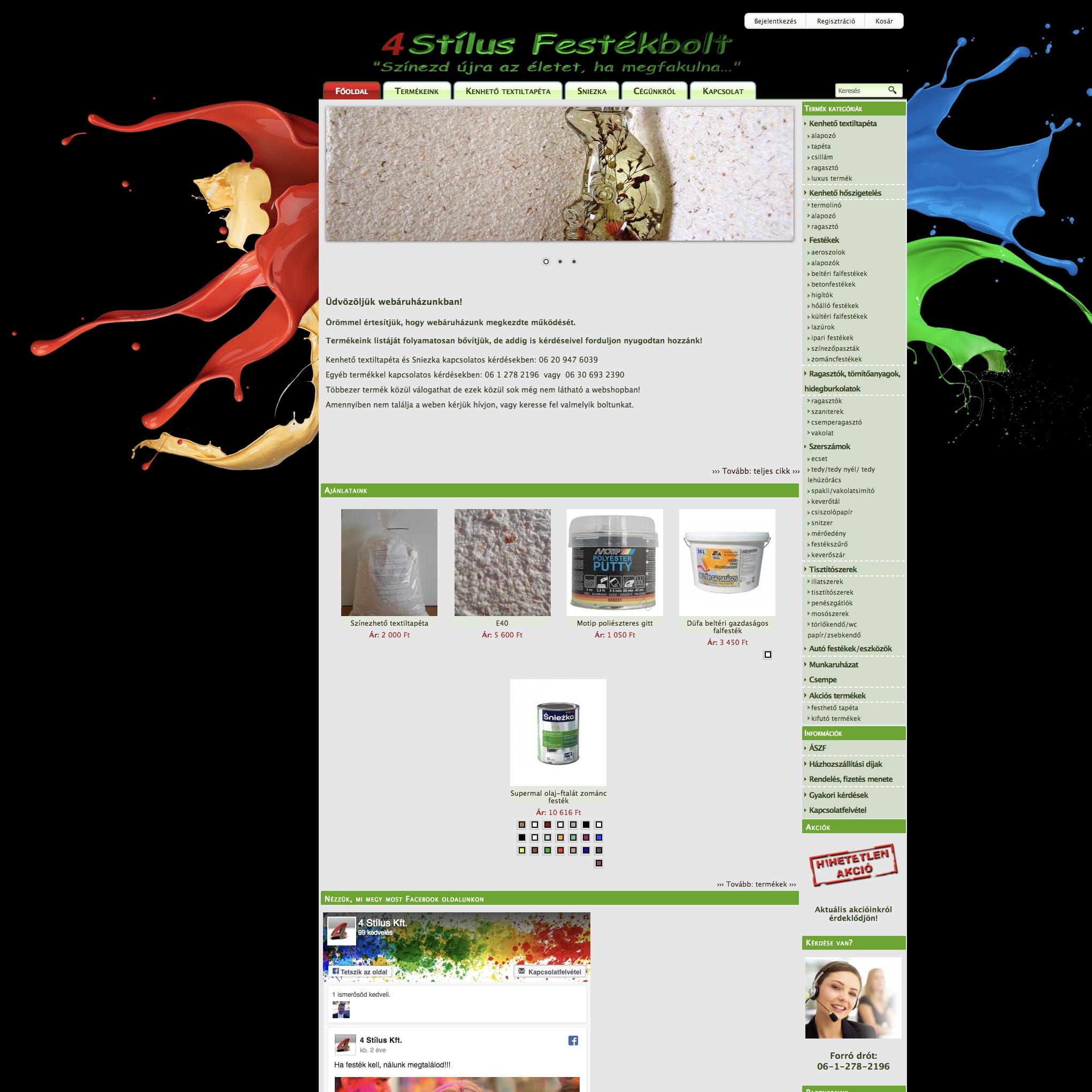 Villamossági és festék webáruház – 4 Stílus