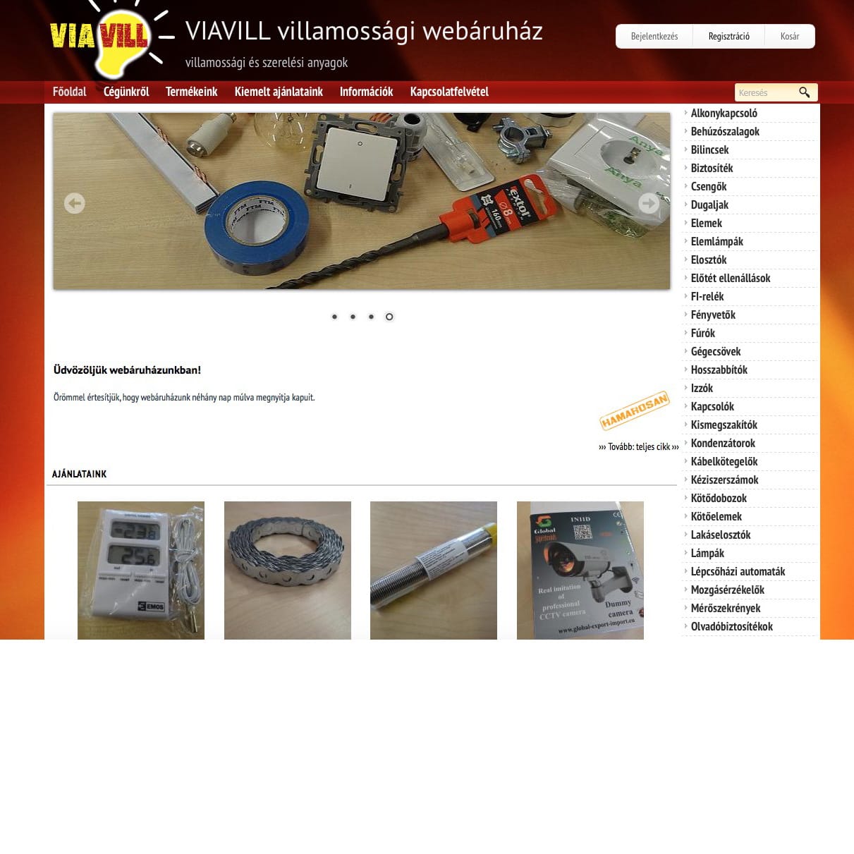 Villamossági webáruház – Via Caelestes