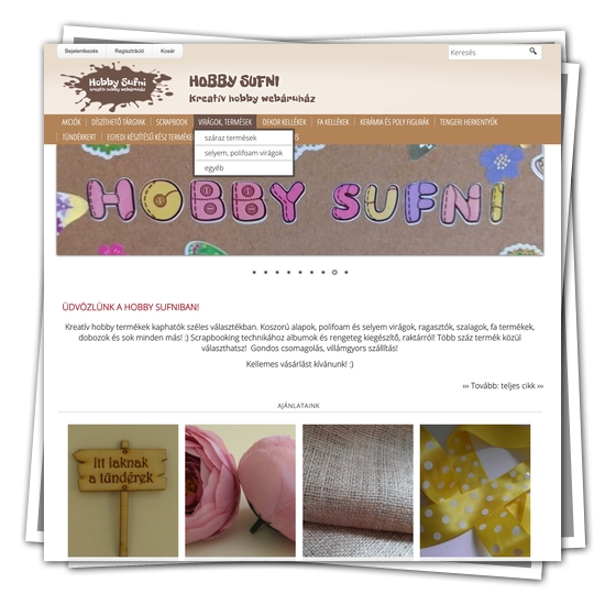 Kreatív, hobby termékek webáruház készítése