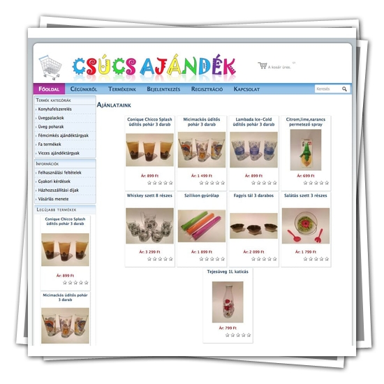 Ajándéktárgy és konyhai eszköz webáruház – Csúcsajándék