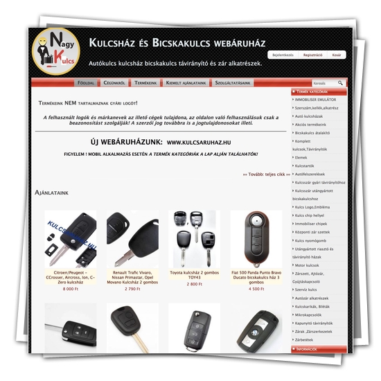 Autókulcs és zár alkatrész webáruház – Nagykulcs