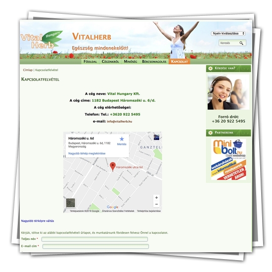 Étrend-kiegészítő webáruház – VitalHerb