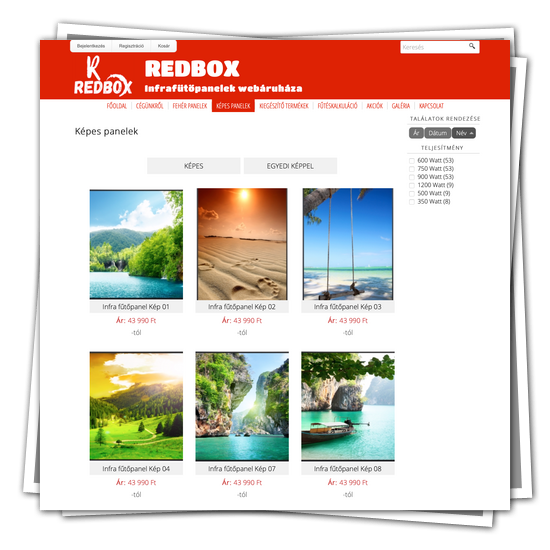 Infra fűtés webáruház – Redbox