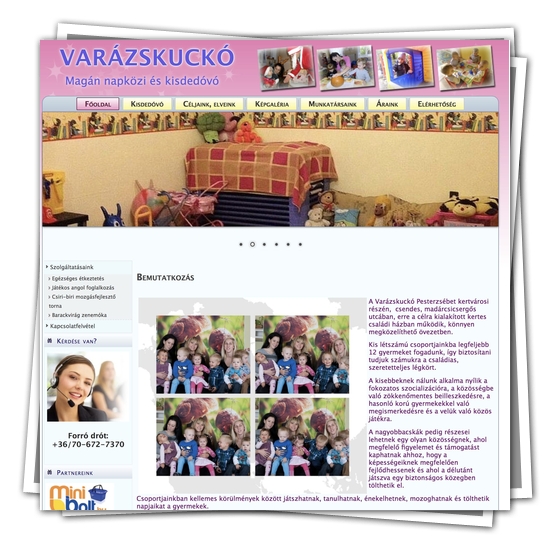 Magán napközi és kisdedóvó weboldal – Varázskuckó