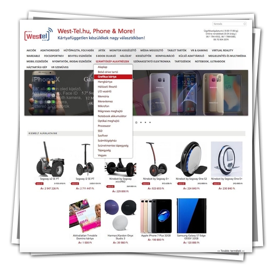 Mobiltelefon és elektronikai webáruház – West-tel.hu