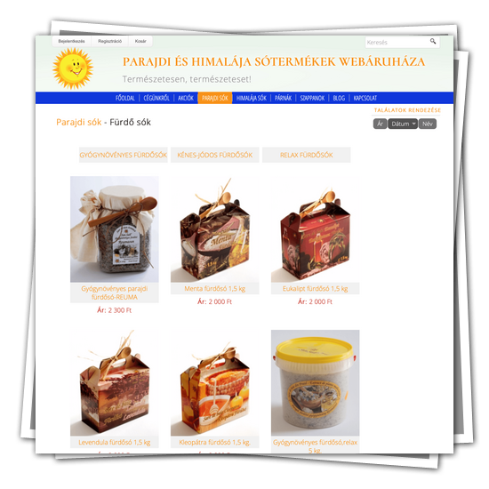 Parajdi és himalája sótermékek webáruház
