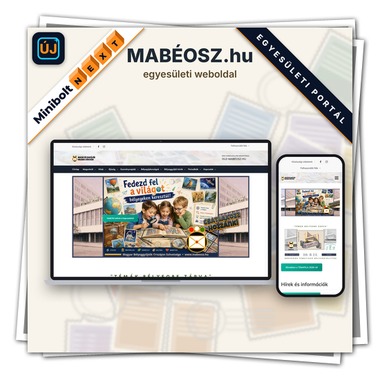 Egyesületi tartalomkezelő weboldal – MABÉOSZ.hu, Minibolt Next