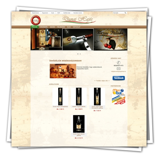 Pálinka és alkohol árusító webáruház készítés