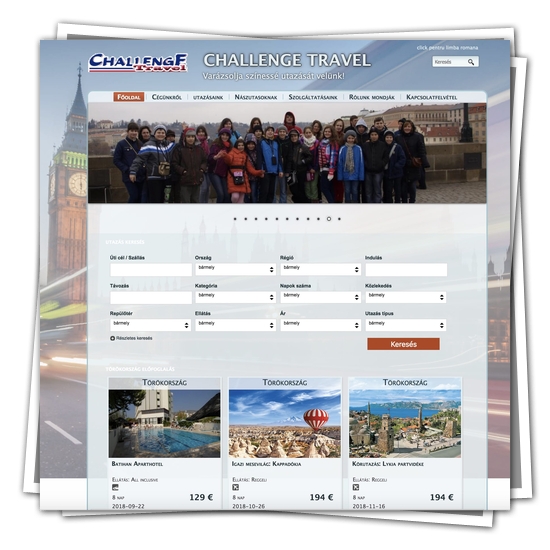 Utazás értékesítő weboldal – Challenge Travel
