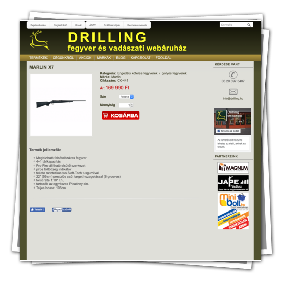 Vadászati és fegyver webáruház – Drilling